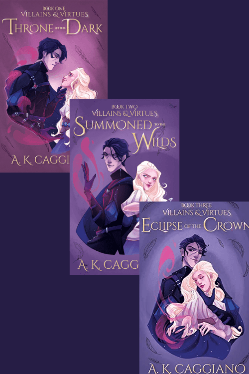 front covers of the villains and virtues series