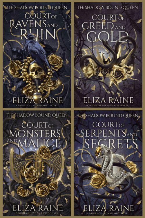 front covers of the shadow born queen series