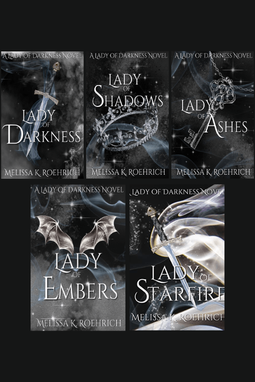 front covers of the lady of darkness series