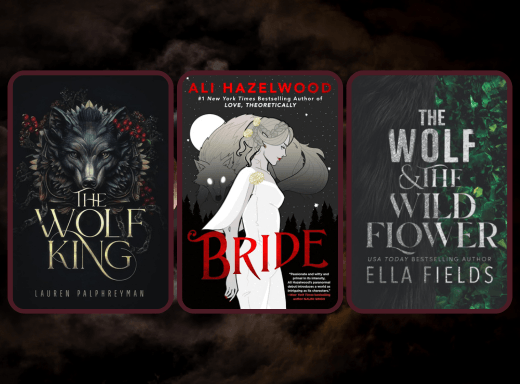 cover image for a blog post on romantasy books with werewolves and wolf shifters