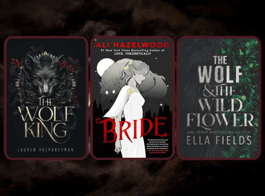 cover image for a blog post on romantasy books with werewolves and wolf shifters